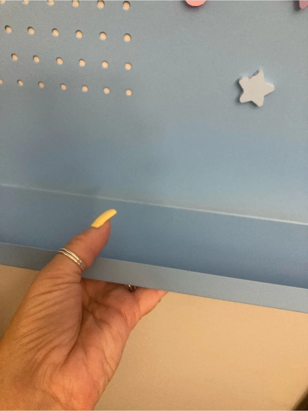 Sky Blue Magnetic Wall Display Shelf for Photos & Small Items